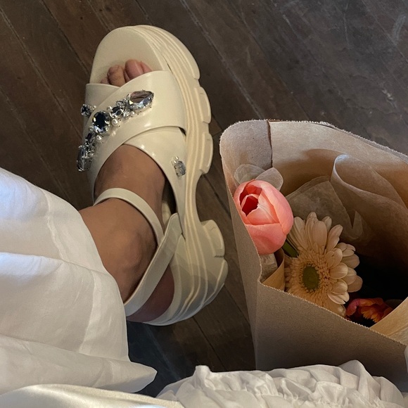 Simone Rocha Crystal Platform Sandals - Picture 1 of 7